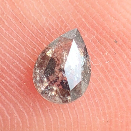 3.8x5.1 Mm Certified Salt Pepper Diamond Rose Cut Pears, Loose Pears Jewelry Das6802 Dc