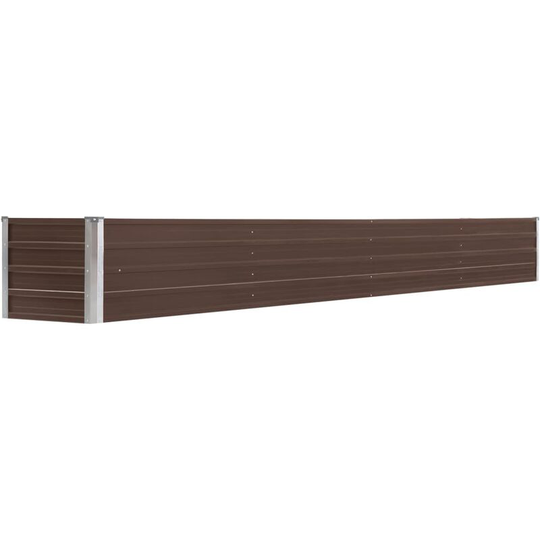 Devenirriche - Garden Raised Bed Galvanised Steel 320x40x45 cm Brown - Brown