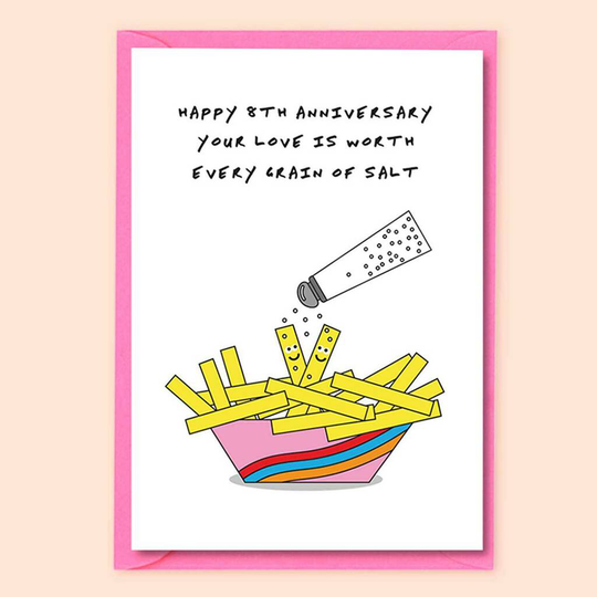 8th Anniversary Card Salt Wedding Anniversary Card