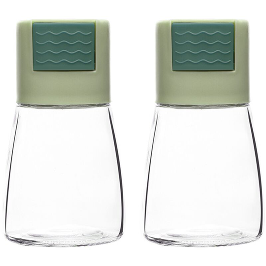 Fvbjd - Farmhouse Salt and Pepper Shakers for Kitchen Counter - Easy Refilling card green