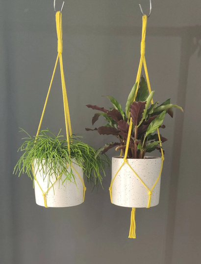 2Pack Or Single, Simple Minimalist Indoor Plant Hanger, Macrame No Tassel Hanging Holder For Succulents, Mother's Day Gift UK