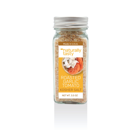 Natural Flavored Roasted Garlic Tomato Kosher Salt | Gourmet Flavored Salt