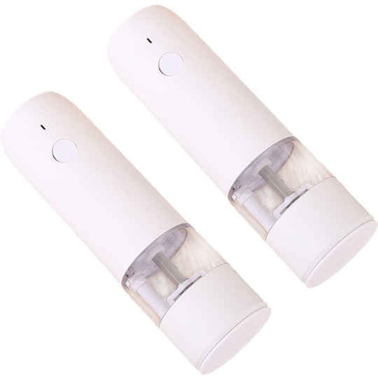 Electric Salt and Pepper Grinder Set - usb Rechargeable, led Lights, Automatic Pepper and Salt Mill Grinder Set Refillable White