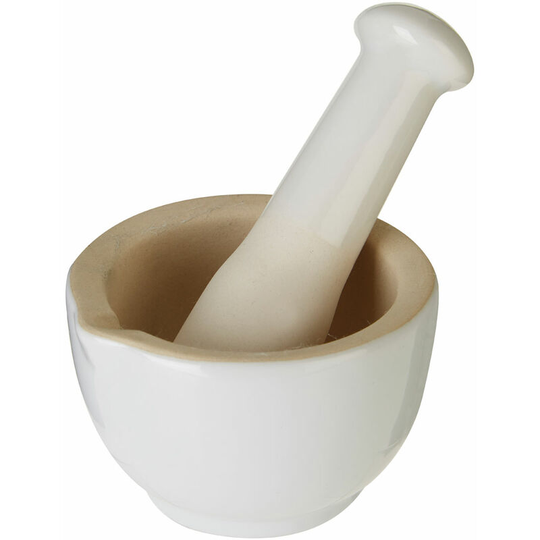 White Finish Pestle And Mortar Small Pestle Mortar Set With Dark Skirting Contemporary Design Pestles and Mortars For Spices Seasoning And Herbs