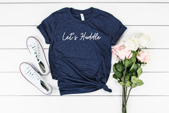 Let's Huddle Shirt, Football Season Tee Fall Cute Mom Cuddle Game Day