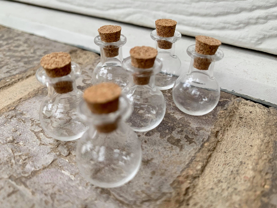 Empty Spell Bottle | 2 Ml Round Glass Jar Mini Small Bottles With Cork Stopper