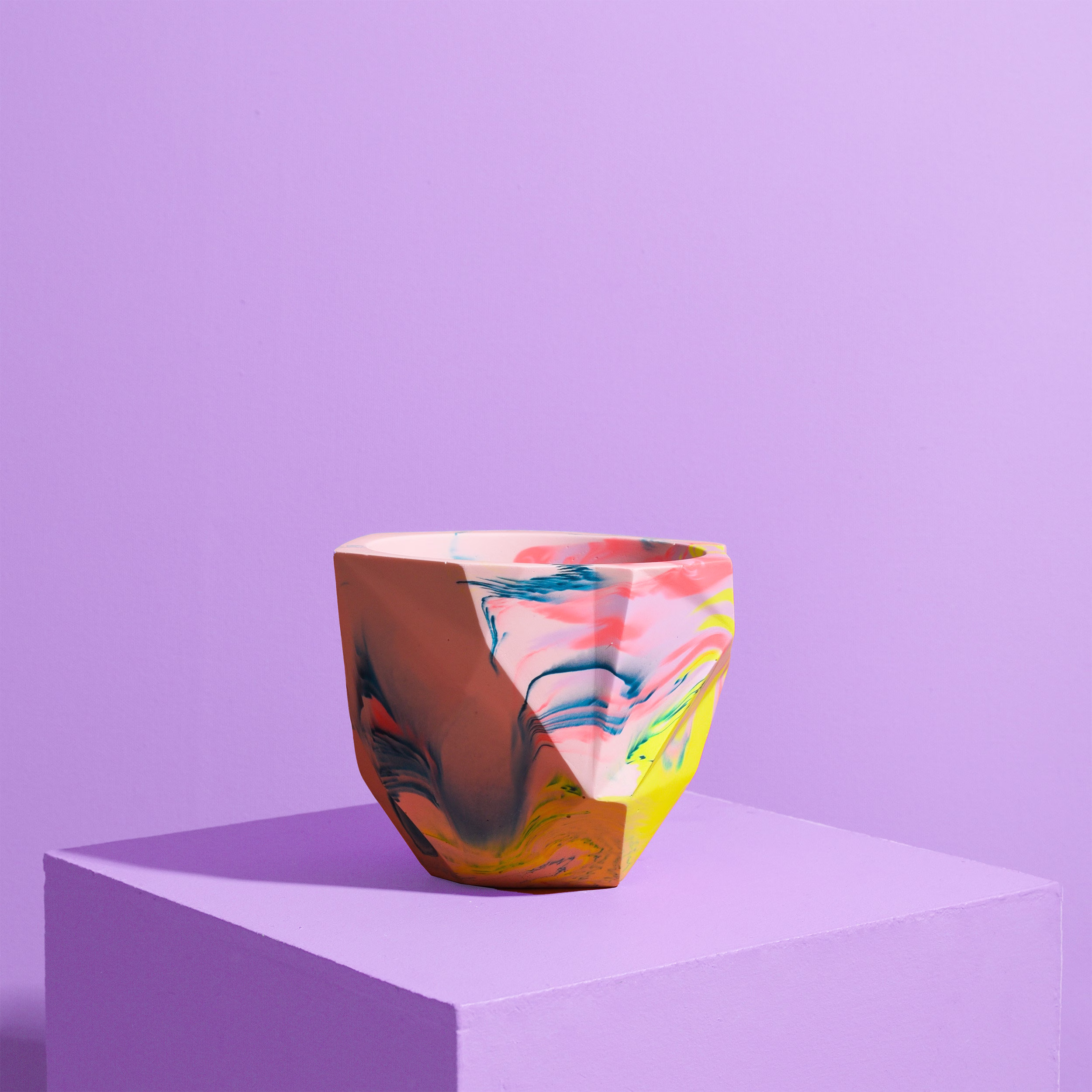 Colourful Indoor Planter | Jesmonite Plant Pot Housewarming Gift