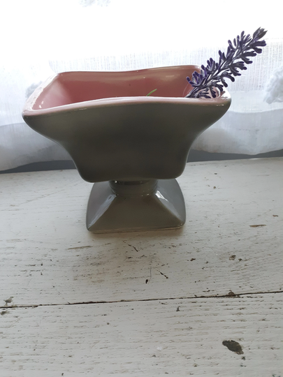 Vintage Gray Pink Pedestal Planter Royal Windsor Rectangular 1950S Mid Century Modern Pot | 833