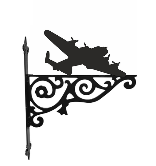 Lancaster Silhouette Ornamental Hanging Bracket - Contemporary Basket Wall Mounted Decorative Garden Black