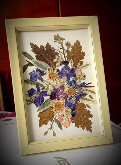 Pressed Flowers Picture Oshibana Art Died Wall Décor Picture Of Dried Plants Real Flower Gift Natural Floral Arrangement