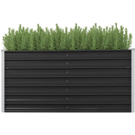 Hommoo - Garden Planter Anthracite 160x40x77 cm Galvanised Steel VD29851
