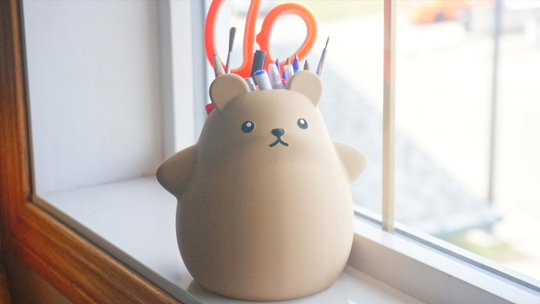 Chubby Bear Planter/Pen Pencil Holder, Succulent Planter, Stationery Organizer, Office Desk Decor, Cute Kawaii Plant Pot, Adorable Animal