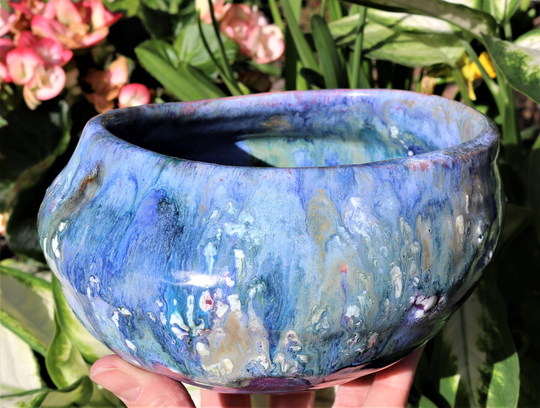 Wonky Wobbly Irregular Shaped Blue Ceramic 5