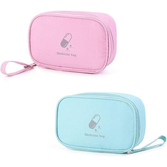 Perle Rare - 2 Pieces First Aid Kit, Portable Waterproof Medical Emergency Bag, Empty Travel Medicine Bag, Empty Medicine Bag, Waterproof, for