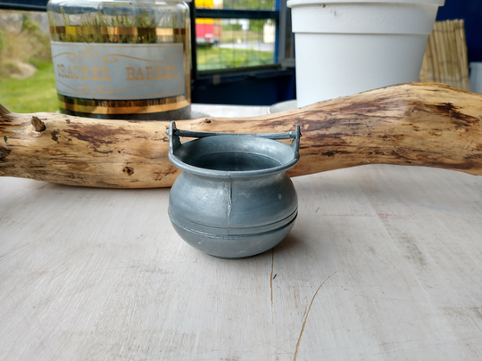 Little Scandinavian Pewter Pot, Salt Dish, Toothpick Holder