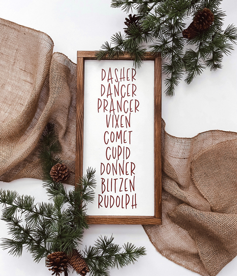 Reindeer Sign, Christmas Decor, Seasonal Sign For Christmas, Xmas Gift, Kids Playroom Decor