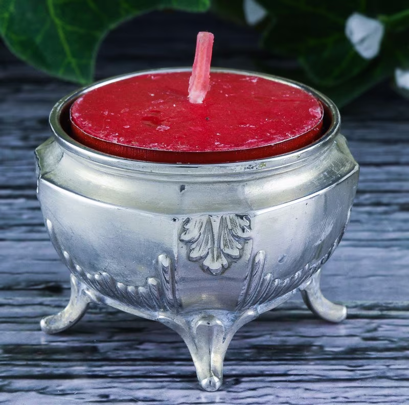 C1920 Antique Art Deco German 800 Grade Solid Silver Footed Salt Cellar Bowl - Holds A Tea Light Candle Perfectly ~ Unique Gift