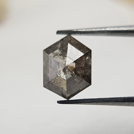 0.82 Ct Huge Hexagon Salt & Pepper Diamond | Loose For Sale Natural Engagement Ring Unique Galaxy