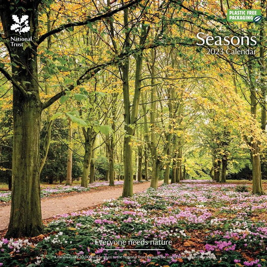 National Trust Season Wall Calendar 2023 - 30cm X Plastic Free Packaging