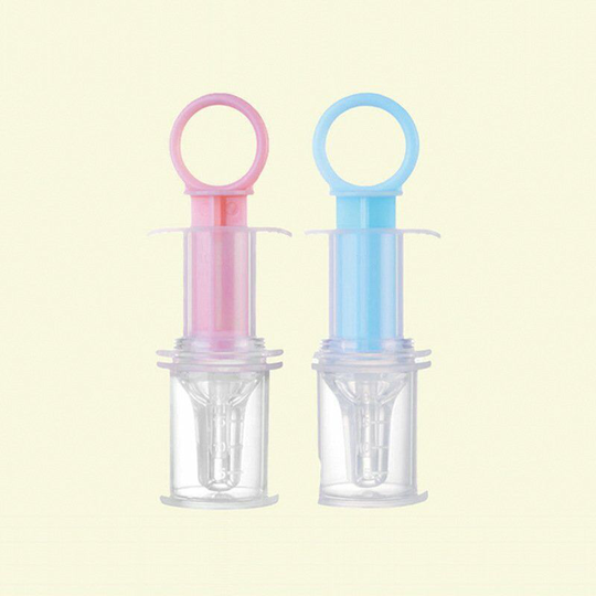 2 Pieces Baby Feeding Syringe Baby Liquid Dispenser with Pacifier Head Suitable for Newborn Babies (Blue and Pink)
