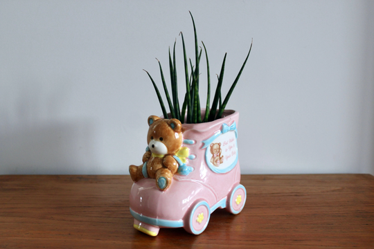Retro Kitsch Pink Baby Bootie Planter | Plant Pot, House Plants, Gift, Shower