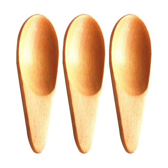 Einemgeld - Set of 3 Mini Small Wooden Salt Spoons Honey Teaspoons
