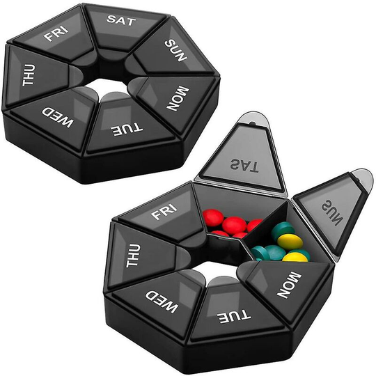 Sun Flowergb - Pill Organizer Food Grade Medicine Box Plastic Vitamin Pill Box Storage Cases