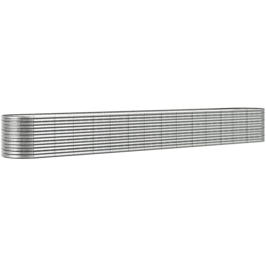 Garden Planter Powder-coated Steel 620x80x68 cm Silver Vidaxl Silver