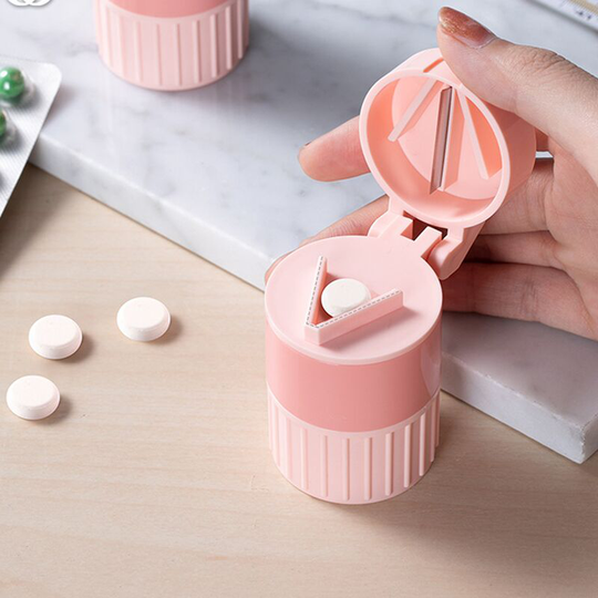 Sun Flowergb - Pill Cutter, Pill Crusher Separator, Portable Mini Pill Cutter for Small or Large Pills, Medicine Pill Vitamin Organizer with Storage