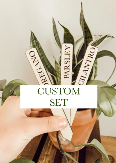 Custom Herb Garden Outdoor Stakes, Engraved Wood Decor, Home Garden, Vegetable Lover, Spices, Herbs