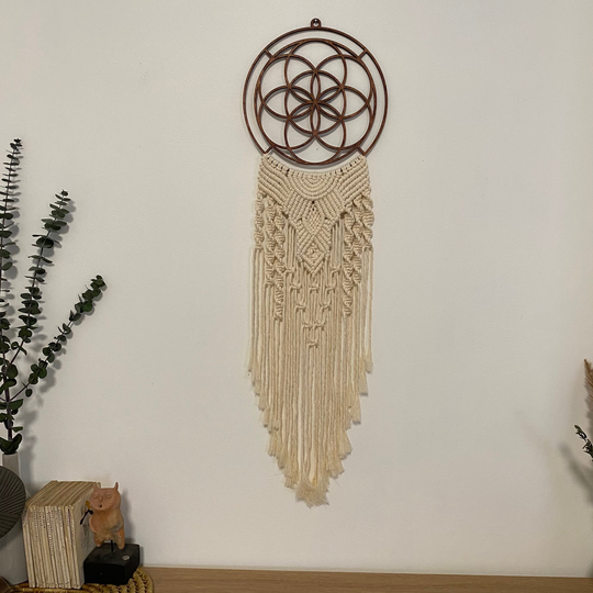 Seed Of Life Macrame Wall Hanging | Sacred Geometry Spiritual Space Decor