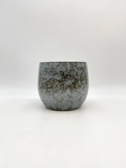 Oliver Pot Round Blue, Handmade Terracotta Pots, D19cm