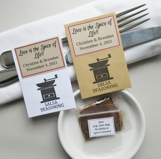 Diy Personalized Wedding Favors, Love Is The Spice Of Life, Unique Salsa Gifts For Guests