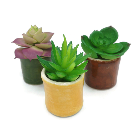 Small Succulent Pot Set, Plant Dad Gift, Handmade Ceramic Vase, Sister Birthday Gifts Ideas, Office Desk Accessories For Women, Best