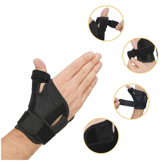 Sports Medicine Adjust-to-Fit Thumb Stabilizer, For Men and Women, Black, One Size Fits Most