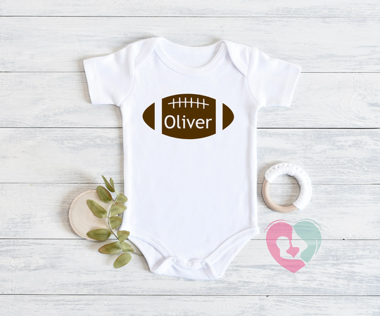 Personalized Football Boy Onesie® - Cute Baby Sports First Season Outfit