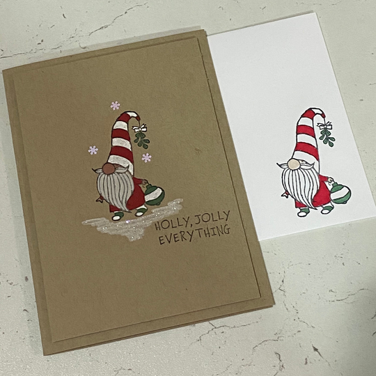 Christmas Gnome, Festive, Snow, Card, Seasonal Greeting Gnomes, Hanukkah Card