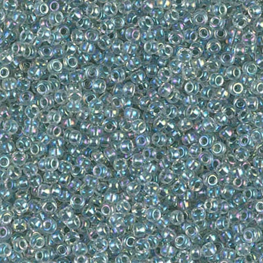 Miyuki Seed Beads 11/0 Lt Seafoam Lined Crystal Ab 11-263 24G Tube Glass Size 11 Color Green Beads, Rocailles