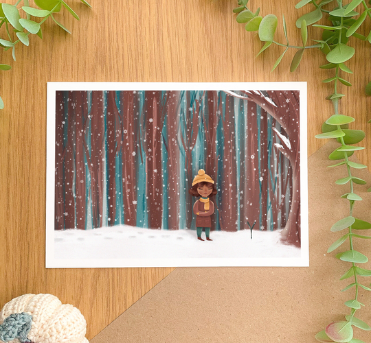 Seasons Winter // Art Print A4/A5/A6 - Digital Art, Hand Drawn Illustration, Home Decor, Nature, Kawaii, Autumnal