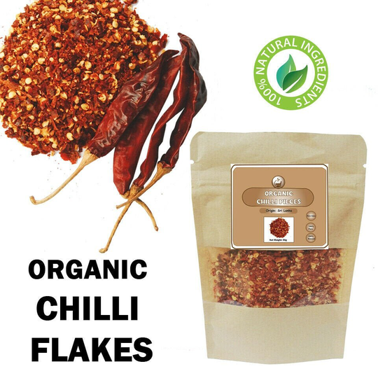 Organic Dried Crushed Red Chilli Flakes & Whole Pods Ceylon Best Spices Chilly From