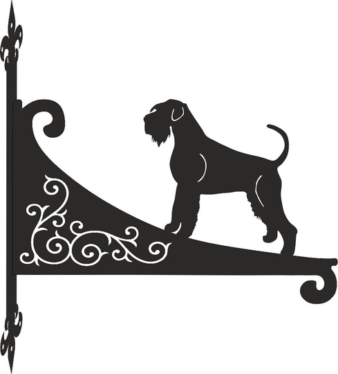 Giant Schnauzer Ornamental Scroll Hanging Bracket