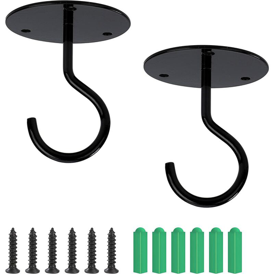 Dksfjkl - Screw Mount Ceiling Hook Top Wall Hook for Garden Plant Basket, Bird Feeders, Lanterns, Wind Chimes, Mosquito Net (2pcs)