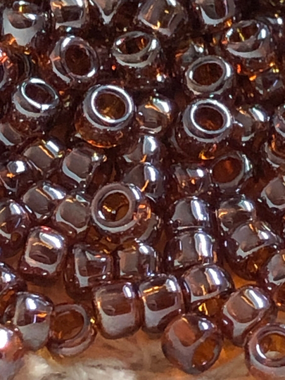 New Toho Round Seed Beads, 8/0, Transparent - Lustered Smoky Topaz, | Tr-08-114, Qty 20 Grams, 3mm Beads