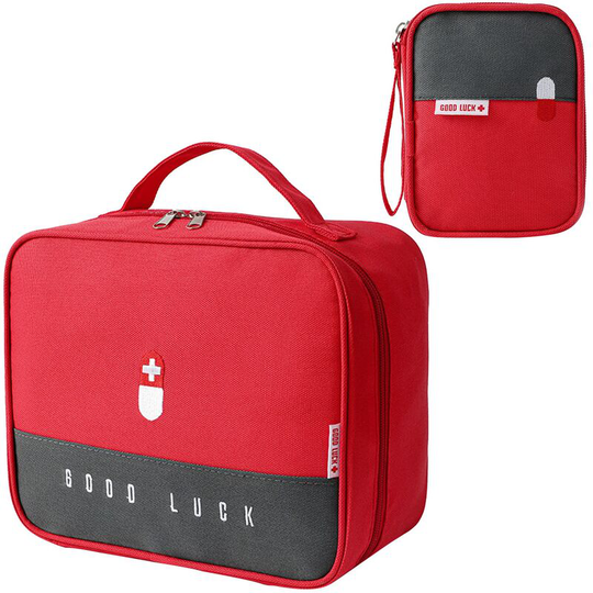 Heguyey - 2 Pcs Medicine Box, Portable Medicine Bag, Empty Mini First Aid Kit, Storage Bag for Medicines, Large Capacity, Waterproof Medical Empty