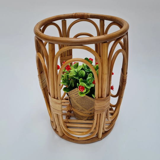 Rattan Planter, Bamboo Plant Stand, Rattan Flower Vase, Stand