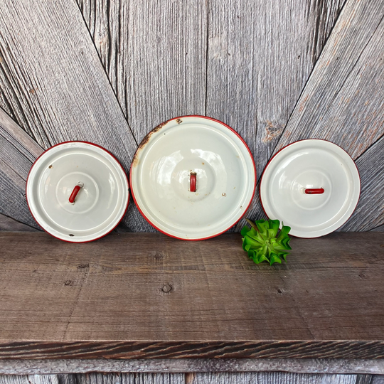 Vintage Enamel Lid {Enamelware Replacement Diy Rustic Bird House Roof Project Farmhouse Kitchen Decor Wall Hanging For Bowl}