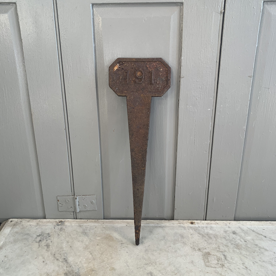 Victorian Gothic Cast Iron Numbered Garden Plant Marker Decorative Ornament Number 191