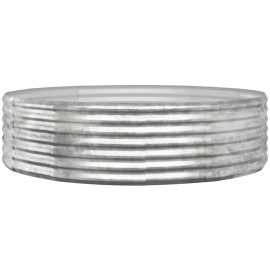 Garden Planter Powder-coated Steel 140x140x36 cm Silver Vidaxl Silver