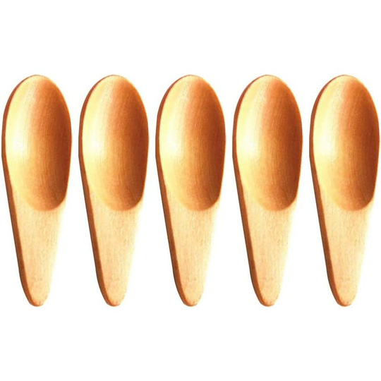 Einemgeld - Set of 5 Mini Small Wooden Salt Spoons Honey Teaspoons
