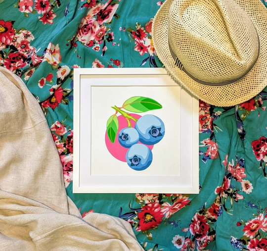 Blueberry Art Print, Archival Fine Seasonal Print